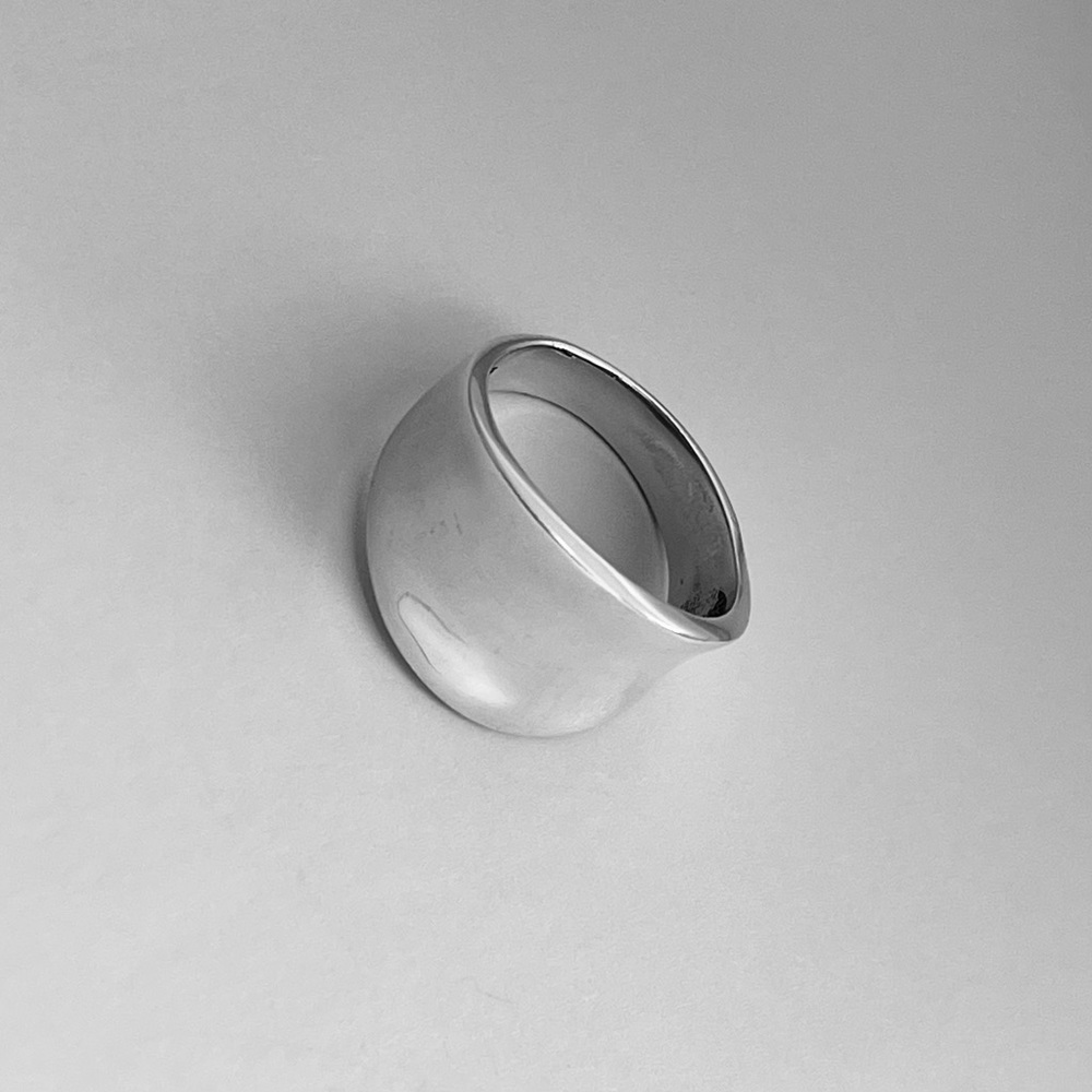 Sterling Silver Concave Ring, Statement Ring, Sil… - image 3
